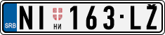 License plate of Serbia, Cars