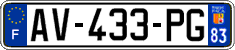 French license plate, SIV (ordinary)