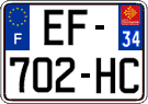 French license plate, SIV (ordinary)