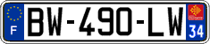 French license plate, SIV (ordinary)