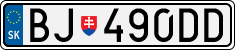 License plate of Slovakia, Cars