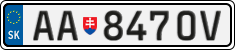 License plate of Slovakia, Cars