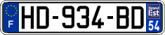 French license plate, SIV (ordinary)