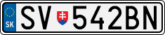 License plate of Slovakia, Cars