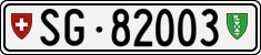 License plate of Switzerland, Cars