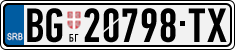 License plate of Serbia, Cars