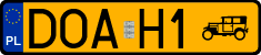 License plates of Poland, Oldtimers