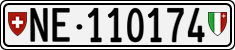 License plate of Switzerland, Cars