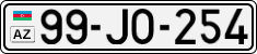 License plate of Azerbaijan, Cars