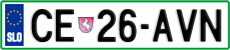 License plate of Slovenia, Cars