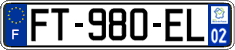 French license plate, SIV (ordinary)