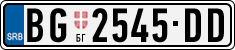 License plate of Serbia, Cars
