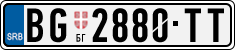 License plate of Serbia, Cars