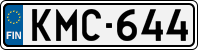 License plate of Finland, Cars