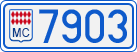 License plate of Monaco, Cars