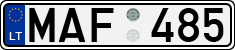 License plate of Lithuania, Cars