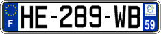 French license plate, SIV (ordinary)