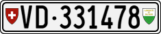 License plate of Switzerland, Cars