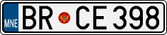 License plate of Montenegro, Cars