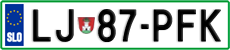 License plate of Slovenia, Cars
