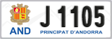 License plate of Andorra, Cars (A 1234)