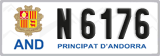 License plate of Andorra, Cars (A 1234)