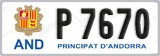 License plate of Andorra, Cars (A 1234)
