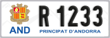 License plate of Andorra, Cars (A 1234)