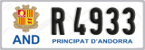 License plate of Andorra, Cars (A 1234)