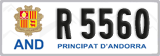 License plate of Andorra, Cars (A 1234)