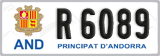 License plate of Andorra, Cars (A 1234)