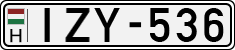 license plates of Hungary, Cars (1990)