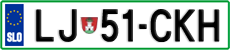 License plate of Slovenia, Cars