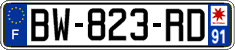 French license plate, SIV (ordinary)