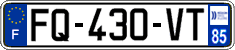French license plate, SIV (ordinary)