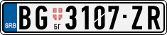 License plate of Serbia, Cars