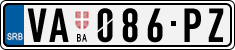 License plate of Serbia, Cars