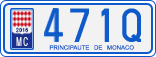 License plate of Monaco, Cars