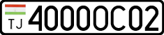 License plate of Tajikistan, Private owners (2009)