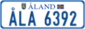 License plate of Åland, Cars (ÅLA 1234)