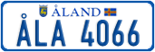 License plate of Åland, Cars (ÅLA 1234)