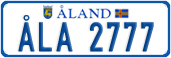 License plate of Åland, Cars (ÅLA 1234)