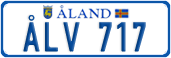 License plate of Åland, Cars (ÅLA 1234)