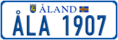 License plate of Åland, Cars (ÅLA 1234)