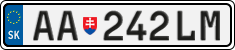 License plate of Slovakia, Cars