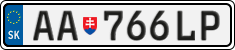 License plate of Slovakia, Cars