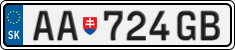 License plate of Slovakia, Cars