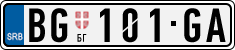 License plate of Serbia, Cars