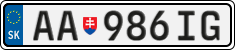License plate of Slovakia, Cars