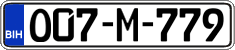 License plate of Bosnia and Herzegovina, Regular plates